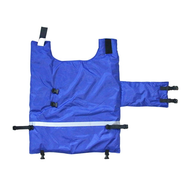 Greeniant Abrigo de becerro de vaca acolchado de algodón con ropa de banda para el vientre para mantener el calor en la granja Ropa para mascotas Azul
