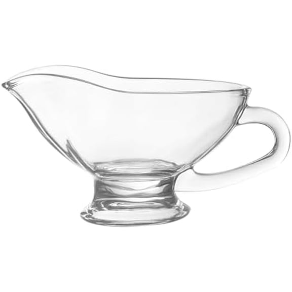 Glass Gravy Boat, 9-Ounce Capacity With Dripless Spout And Comfortable Handle For Gravy, Sauce, Au Jus, Dressing, Holiday Meals, And Entertaining