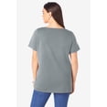 thumbnail image 2 of Roaman's Women's Plus Size Cotton Ultimate V-Neck Tee, 2 of 6