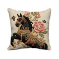 thumbnail image 2 of Fzsteel Decorative Year of the Horses Printed Pillow Cover - Soft Polyester Fabric for Home Decor, Perfect for Living Room or Bedroom, Adds Elegant Touch, 2 of 6