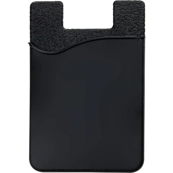 Silicone Phone Card Holder Pocket, Stick On Wallet, Adhesive Credit Card Pouch, Compatible with iPhone & Samsung Galaxy - Black