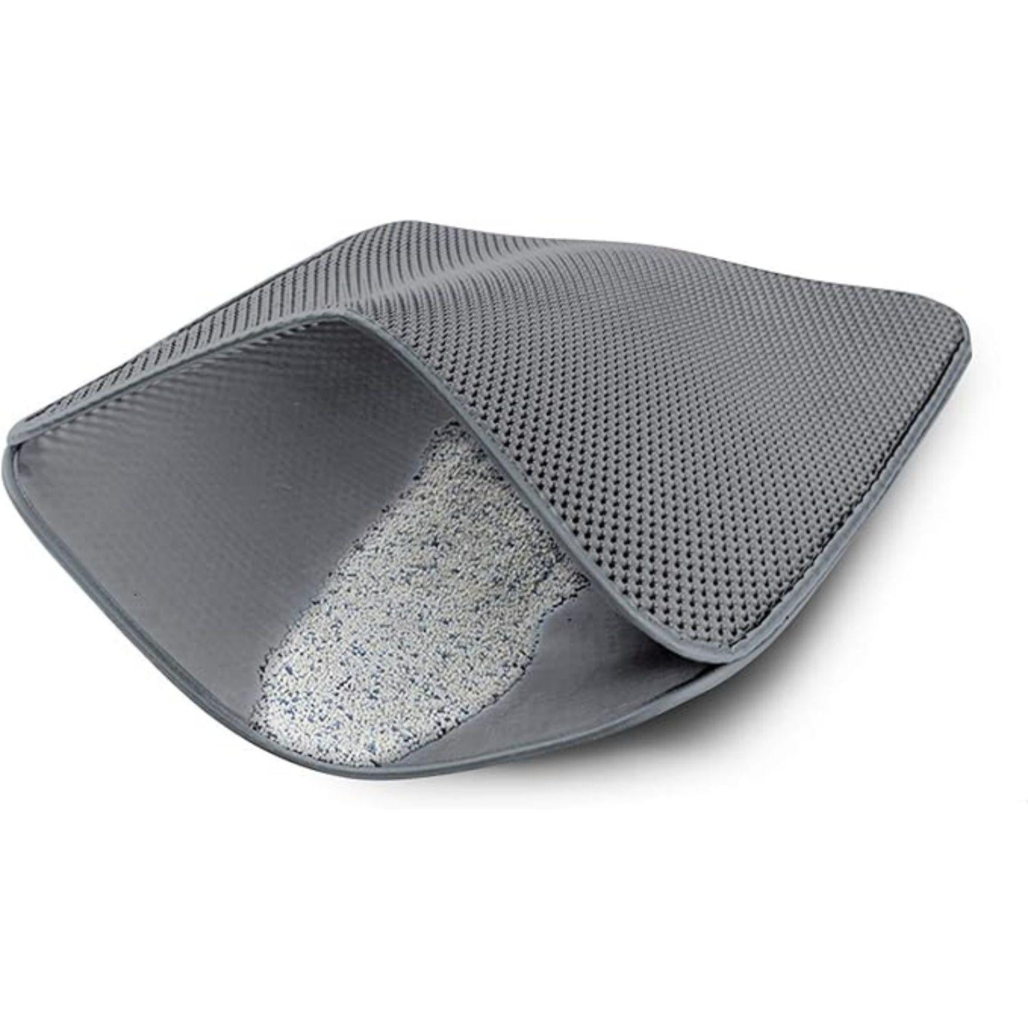 Cat Litter Mat Kitty Litter Trapping Mat Honeycomb Double Layer Mats No Phthalate Urine Waterproof Easy Clean Scatter Control Catcher Litter Tray Box Rug Carpet