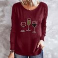 thumbnail image 2 of Camiseta de mujer Camisetas divertidas lindas de manga larga de otoño Camiseta Hearth Love Camiseta de regalo Tops Blusa Regalo para parejas Pompotops gfhjh15580, 2 of 4