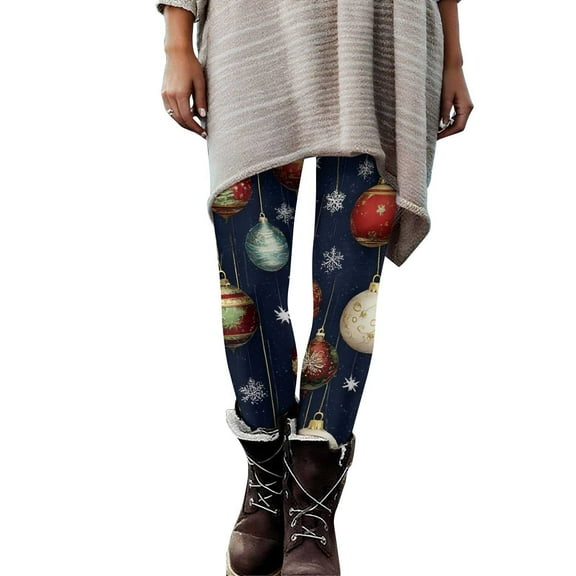 CaiJunJia Christmas Leggings ,Womens Soft Christmas Day Leggings Pants Ankle Length Tummy Control Yoga Pants