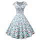 thumbnail image 1 of Vestido de fiesta de Navidad para mujer, Vestido de manga corta con cuello en V, estampado Vintage elegante, vestido de verano para fiesta de Navidad y Año Nuevo, bata 3XL, 2022, 1 of 4