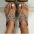thumbnail image 2 of Women's Flat Summer Sandals: with Adjustable Ankle Strap & Comfortable Open-toe design, 2 of 13