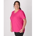 thumbnail image 3 of Hanes Just My Size Cotton Jersey Short Sleeve V-Neck T-Shirt (Plus ) Amaranth 3X Women's, 3 of 5