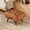 Vintage Brown, variant on Faux Leather Footstool with Padded Tufted Seat, 18 in Small Ottoman for Entryway