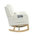 thumbnail image 2 of Cterwk Modern High Back Living Room Accent Armchair Rocking Chair with 1 Lumbar Pillow, 2 Side Pockets, White, 2 of 9