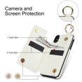 thumbnail image 2 of Allytech Wallet Case for iPhone XR, Card Holder & Zipper Pocket, Finger Grip Ring, Screen & Camera Protection, Luxury PU Leather Kickstand Double Buttons Flip Shockproof Case - White, 2 of 7