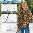 thumbnail image 5 of Psesaysky Boys Girls Fleece Hoodies Brown Leopard Print Zipper Hoodie Casual Hooded Sweatshirts with Pocket Winter Coat Jacket for Age 6-7 Kids, 5 of 7