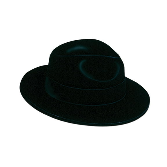 Party Central Club Pack of 24 Black Roaring 20's Velour Fedora Hats