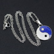 Misright Yin Yang Gossip Colour Changing Mood Necklace Choker Jewelry for Mens Gift