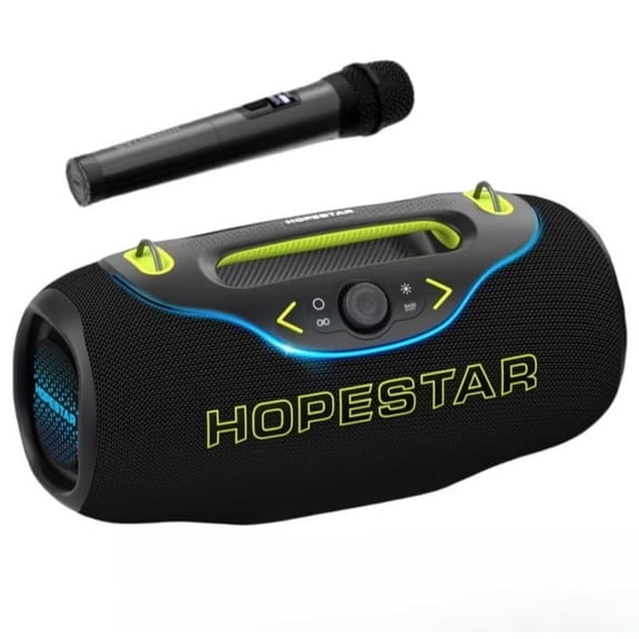 200W Wireless Bluetooth Speaker with 1Microphone, RGB Lights , 10M Range, Black