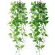 thumbnail image 1 of Paquete de 2 plantas colgantes artificiales con cestas, hiedra de hoja verde sintética, plantas colgantes de pared de vid para el hogar, jardín, dormitorio, fiesta, decoraciones de boda, 1 of 5