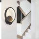 thumbnail image 5 of Aplique de pared LED para interiores, aplique de pared interior de acrílico blanco cálido, redondo, negro, 12 W, 3000 K, aplique de pared interior, escalera, aplique moderno para pasillo, dormitorio,, 5 of 5