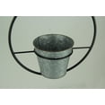 thumbnail image 2 of Rustic Metal Black Hoop Indoor Outdoor Hanging Silver Planters Set of 2 11 Inches, 2 of 3