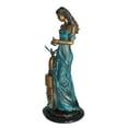 thumbnail image 2 of Nifao Girl with a Bird Bronze Statue – Home Office Decor Sculpture, 7"L x 7"W x 18"H, 2 of 11