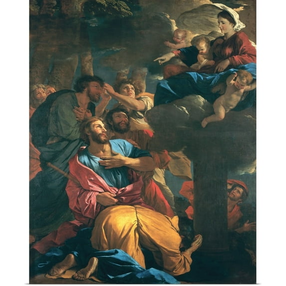 Great BIG Canvas | Rolled Nicolas Poussin Poster Print entitled The Apparition of the Virgin the St. James the Great, c.1629-30