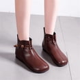 thumbnail image 2 of B91xZ Bottes pour Femmes Confortables à Enfiler Imperméables en Cuir, Marron 7, 2 of 5