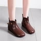 thumbnail image 2 of NECHOLOGY Botas Mujer Adulto Femenino Zapatos Botines mujer Botines de de otoño para mujer, punta redonda, parte inferior plana , cremallera cómoda, Color sólido (Brown, 6.5), 2 of 7