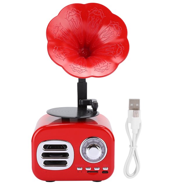 Mini altavoz inteligente Bluetooth retro altavoz portátil reproductor de música para computadora portátil de escritorio rojo