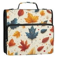 thumbnail image 5 of 3 Ring Zipper Binder with Shoulder Strap Waterproof Trapper Keeper 2 Inch D-Ring 500 Sheets Capacity Fall Leaf and Dots, 5 of 7