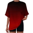 thumbnail image 2 of Womens Summer Tops Sevevn Women's Fashion Casual Short Sleeve Solid Pocket Ladies Round Neck Blouse, 2 of 7