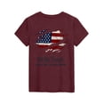 thumbnail image 5 of CCRFTGI 4th of July Shirts for Children Girls Size 10-12 Short Sleeve Happy USA Flag Summer Casual T-Shirts 1776 Festival Girls Clothes Tee Top Wine 4-5 Years, 5 of 5