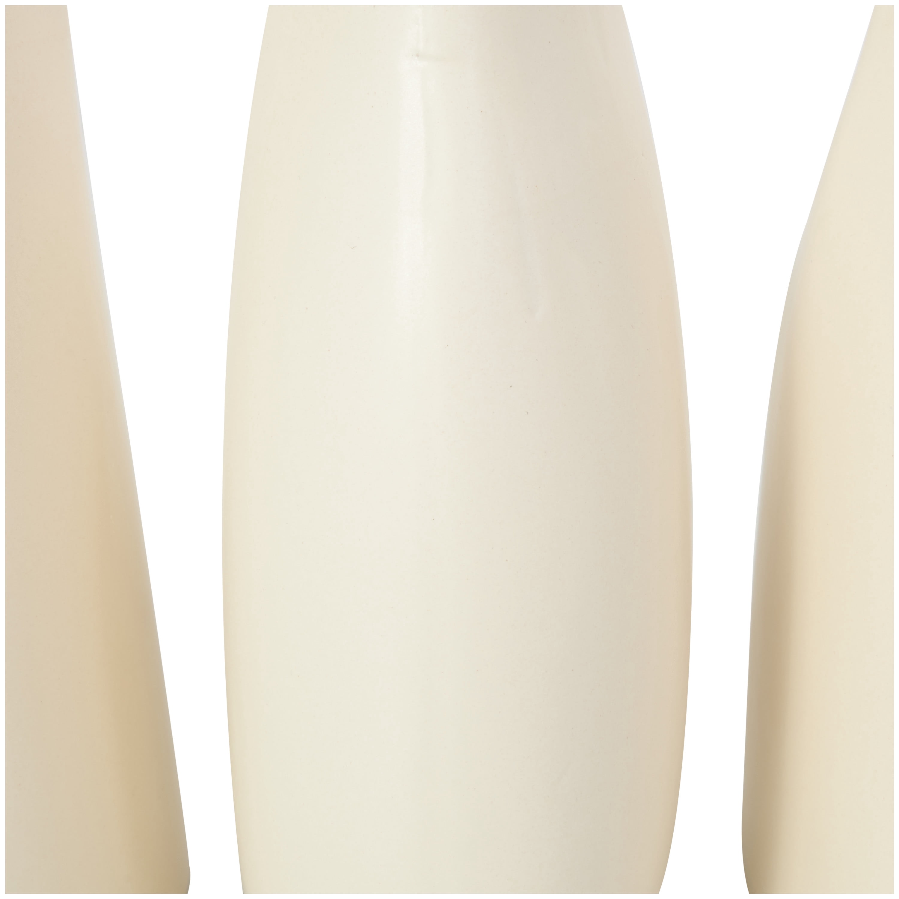 DecMode 5"W, 9"H Minimalistic Dimensional Cream Ceramic Vase with Varying Shapes, Set of 3