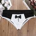 thumbnail image 6 of Aiihoo Men's Novelty Waiter Tuxedo Thongs Bikini Briefs Gentleman Bowtie Underwear Underpants Black XXL, 6 of 7