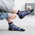 thumbnail image 2 of Fuzoiu Dinosaur Print Adult Socks, Crew Moisture-wicking Socks, Unisex Cushion Crew Socks,Casual Sports Ankle Socks, 2 of 7