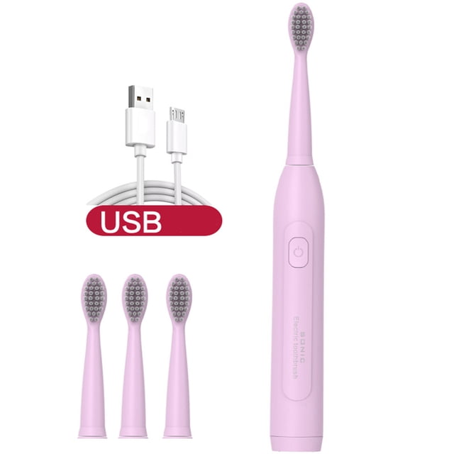 EGNMCR Sonic Electric Toothbrush With 5 Modes, 4pcs Replacement Brush Heads USB Rechargeable Smart Electronic Toothbrush With Holder For Adults IPX7 Waterproof, Mother's Day Gift Ideas