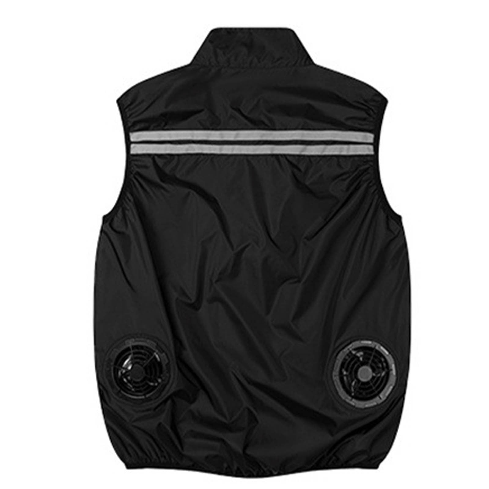 Xdegoge Men's Reflective Cycling Vest Sleeveless Windbreaker Jacket Stand Collar Full Zip Running Gilet Lightweight Outdoor Sports Athletic Gear (NO Battery)
