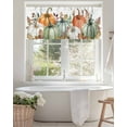 thumbnail image 5 of Fall Thanksgiving Kitchen Valances for Windows Orange Green White Pumpkin Valance Curtains&nbsp; for Kitchen /Living Room/Bedroom/ Bathroom Decor, 42"x12 " ,Rod Pocket 1 Panel, Retro Leaf, 5 of 7