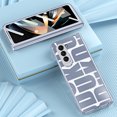 thumbnail image 4 of Allytechgroup Slim Case for Samsung Galaxy Z Fold 7, Shockproof Patterned Hinge Protection Plating Clear Hard PC Back Cover with Screen Protector for Galaxy Z Fold 7, Blue, 4 of 7