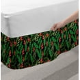 thumbnail image 2 of Plants Bed Skirt, Natural Theme Exotic Botanical Pattern Along Tropical Palm Leaves and Flowers Motifs, Elastic Bedskirt Dust Ruffle Wrap Around for Bedding Decor, 4 Sizes, Multicolor, by Ambesonne, 2 of 2