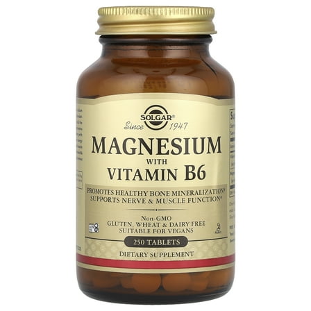 Solgar Magnesium with Vitamin B6, 250 Tablets