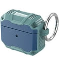 thumbnail image 1 of SaniMore for Airpods 3rd Generation 2021 Case, Rugged PC & Soft TPU Armor Full-Body Cover Built-in Keychain Military Grade Shockproof Protective Shell for AirPods 3 Gen, Blue+Green, 1 of 8