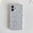 thumbnail image 3 of Biwat-for iPhone 17 Case Cute Floral Pattern Design,Clear Curly Wave Frame Cover for Women,Soft Shockproof Anti-Slip Protective Case for iPhone 17,Purple Flowers, 3 of 4