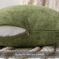 thumbnail image 4 of Pack of 2 Sage Green Decorative Pillow Covers 20x20 Inch Soft Chenille Couch Spring Throw Pillows Farmhouse Cushion Covers for Home Decor Sofa Bedroom Living Room, 4 of 6