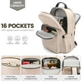 thumbnail image 5 of Lovevook Laptop Backpack for Women, 15.6" Quilted Travel Backpack with Anti-Thief Pocket, Teacher Backpack Book Bag Nurse Bag Purse with USB-Antique White, 5 of 8