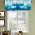 thumbnail image 4 of Abstract Aqua Blue Valances for Windows, Decorative Rod Pocket Window Valance Curtains, Contemporary Street Art Retro Painting Short Curtain Drapes for Kitchen/Living Room, 2 Panels, 42" W x 18" L, 4 of 8