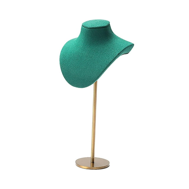 Yinanstore Collier Chaîne Bijoux Buste Stand Affichage Collier Mannequin Élégant Pendentif Collier Affichage Modèle pour Commode Magasins de Détail Vert