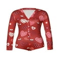 thumbnail image 1 of Femmes Combinaisons Pyjamas Vêtements de Nuit Cul Rabat Clubwear Profond V-Cou Bouton jusqu'à Rompers, 1 of 9