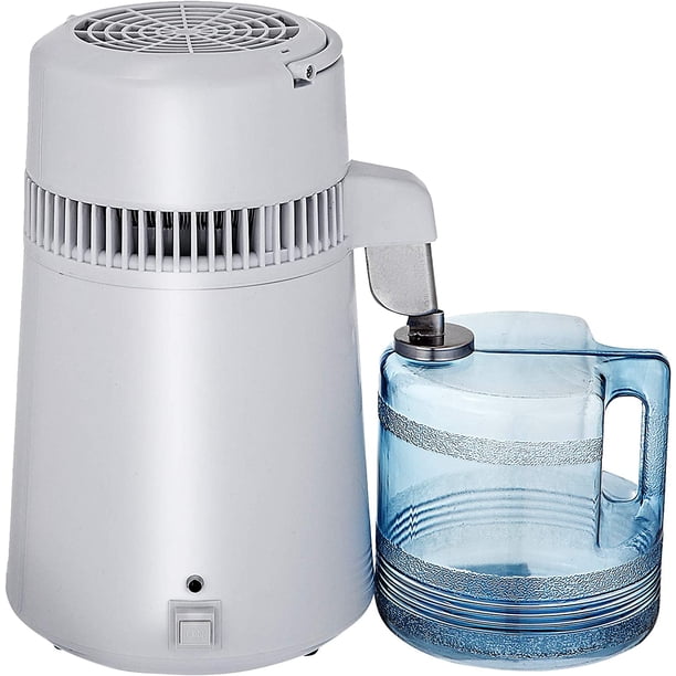 Destilador de Agua Pura de 750 W, Filtro purificador Totalmente Mejorado con Mango de 1.1 GAL/4 l, Recipiente última intervensión de BPA VEVOR VEVOR Perfecto para Uso doméstico, Blanco