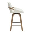 thumbnail image 4 of Inspire Fabric Bentwood 26" Counter Stool w/Swivel in Ivory/Whitewash (Set of 2), 4 of 6