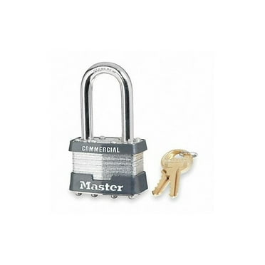 Master Lock Keyed Padlock, 3/4 in,Rectangle,Silver 1LF
