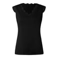 thumbnail image 6 of OKBOP Scrub Tops,Fashion Sexy V-Neck Lace Patch Vestsolid Color Sleeveless Tank Womens White Blouse Tshirt, 6 of 8