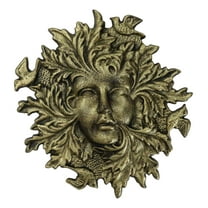 Cast Iron Antiqued Forest Spirit Goddess Celtic Greenwoman Ent Face Wall Decor